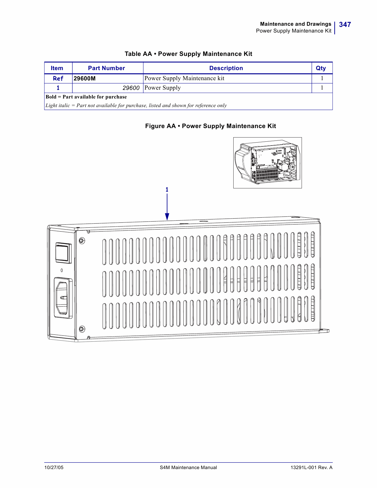 Zebra Label S4M Parts List-6